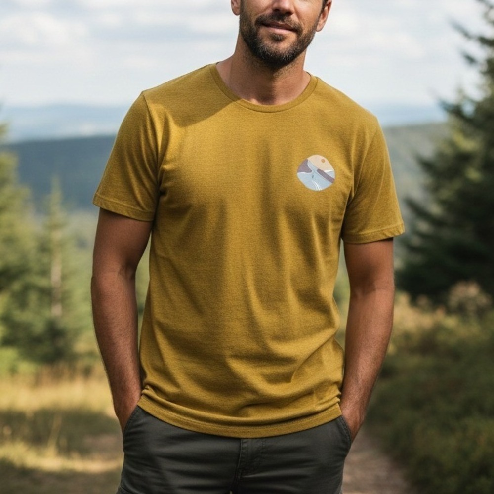 Patagonia Honor The Mountain Responsibili-Tee T-Shirt Mens XXL Graphic‎ Gold